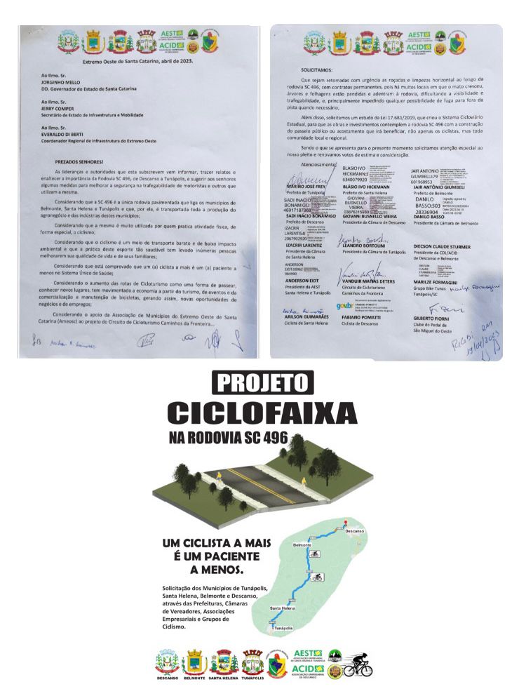 PEDIDO DE IMPLANTAÇÃO DE CICLOFAIXA, LIMPEZA E MANUTENÇÃO DE VIA.